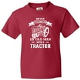 thumbnail image 3 of Inktastic Old Man Tractor Youth T-Shirt, 3 of 5