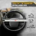 thumbnail image 5 of Cat® BigGrip Faux Black Leather Semi Truck Steering Wheel Cover, Extra Large 18 inch Size, for Trucks 18 Wheeler, 5 of 8