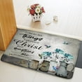 thumbnail image 2 of Teal Floral Bird Bath Mats Daisy Flower Hummingbird Bathroom Rug Inspirational Quote Motivational Words Rustic Farmhouse Plant Country Turquoise Blue Bedroom Kitchen Indoor Floor Carpet 16x24 in, 2 of 4