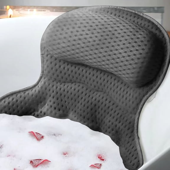 Bathtub Pillow with Ergonomic Support and Quick-Dry Air Mesh Fabric for Spa Relaxation