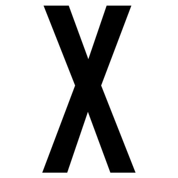 J.J. Keller 61634 Letter X White Vinyl Adhesive Label - 12 in.
