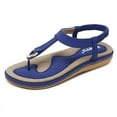 thumbnail image 1 of Womens Ladies Low Wedge Heel Flatform Diamante T-bar Slingback Sandals Size, 1 of 2