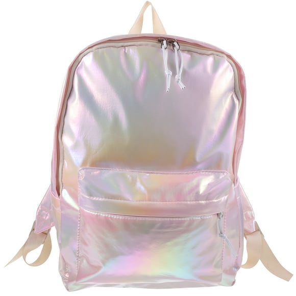 KAKOWELY Fashion Girl Glitter Backpack PU Leather Backpack Travel Bag Handbag Student Backpack Daypack Travel Backpack Mochila Student School Bag (Pink),15.75"X11.81"X3.94"