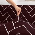 thumbnail image 3 of Pattern Sofa Slipcover Stretch Arm Chair Large Sofa Slipcover Leather Furniture Protector for 3-Seat Sofa,Chocolate, 3 of 8