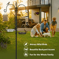 thumbnail image 5 of Bird Feeding Station, 92 Inch Rust Resistant Steel Bird Feeder Pole with 4 Adjustable Shepherd Hooks, Bird Bath, Mesh Tray, Suet Feeder and 5 Prong Anchor for Outdoors, 5 of 6