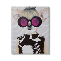 Stupell Industries Fashionable Dog Retro Glam Outfit Animals & Insects Painting Gallery Wrapped Canvas Print Wall Art