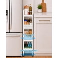 thumbnail image 4 of Vonieion 4 Tier Slim Storage Cart,Bathroom Organizer Rolling Utility,Mobile Shelving Unit Utility Cart for Kitchen, Bthroom,Makeup,Craft,Laundry Narrow Places,Behind The Door,White, 4 of 7