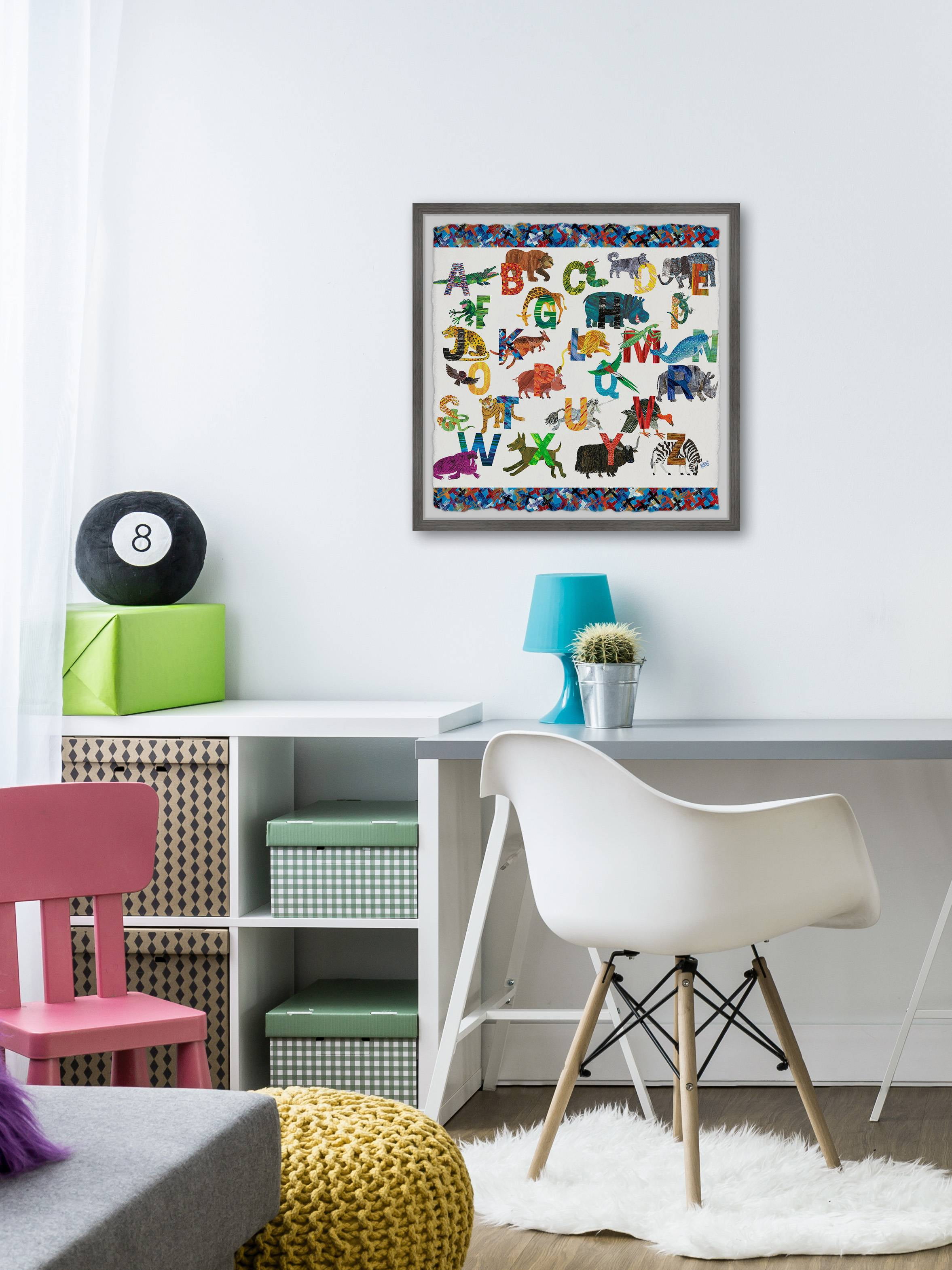 Marmont Hill Alphabet Jungle Cross By Eric Carle Framed Wall Art, 18" x 1.5"