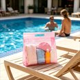 thumbnail image 2 of Twfbrm Clear PVC Travel Bags, Waterproof Leakproof Storage Bag with Zipper and Handle, Portable Reusable Makeup Cosmetic Bags for Travel, Swimsuit, Beach, Toiletries, 2 of 6
