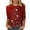 Red, variant on Helii Womens Christmas 3/4 Sleeve Shirts Cute Printed Round Neck Tops Loose Fit Pullover Blouses Matching Family Xmas Party Outfits Trendy Soft Tee Clothing with Multi Prints for Women