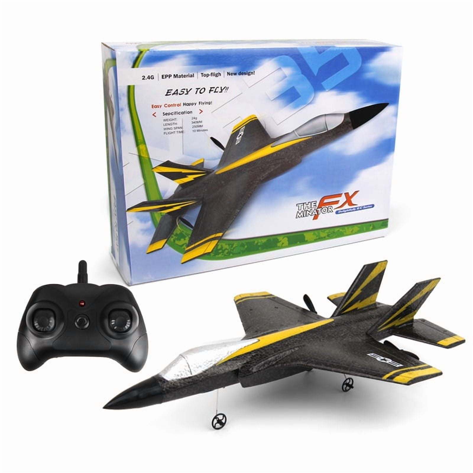 FX635 2-Channel RC Airplane, 2.4GHz Radio Control Jet with 120m Range, EPP Foam Construction
