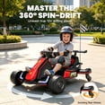 thumbnail image 2 of Conchico 12V Electric Go Kart for Kids, Drift Racing Go Cart with 360° Spinning & Water Spray Function, Ride on Toys Cars with Seat Belt, Cup Holder, LED Light, Music for Boys Girls Ages 3-8, Red, 2 of 8
