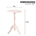 thumbnail image 4 of HLR Round Small End Table Set of 2, Wooden Pedestal Side Coffee Table, 2pcs Vintage Accent Nightstand for Living Room, Bedroom, Entryway, Pink, 4 of 8