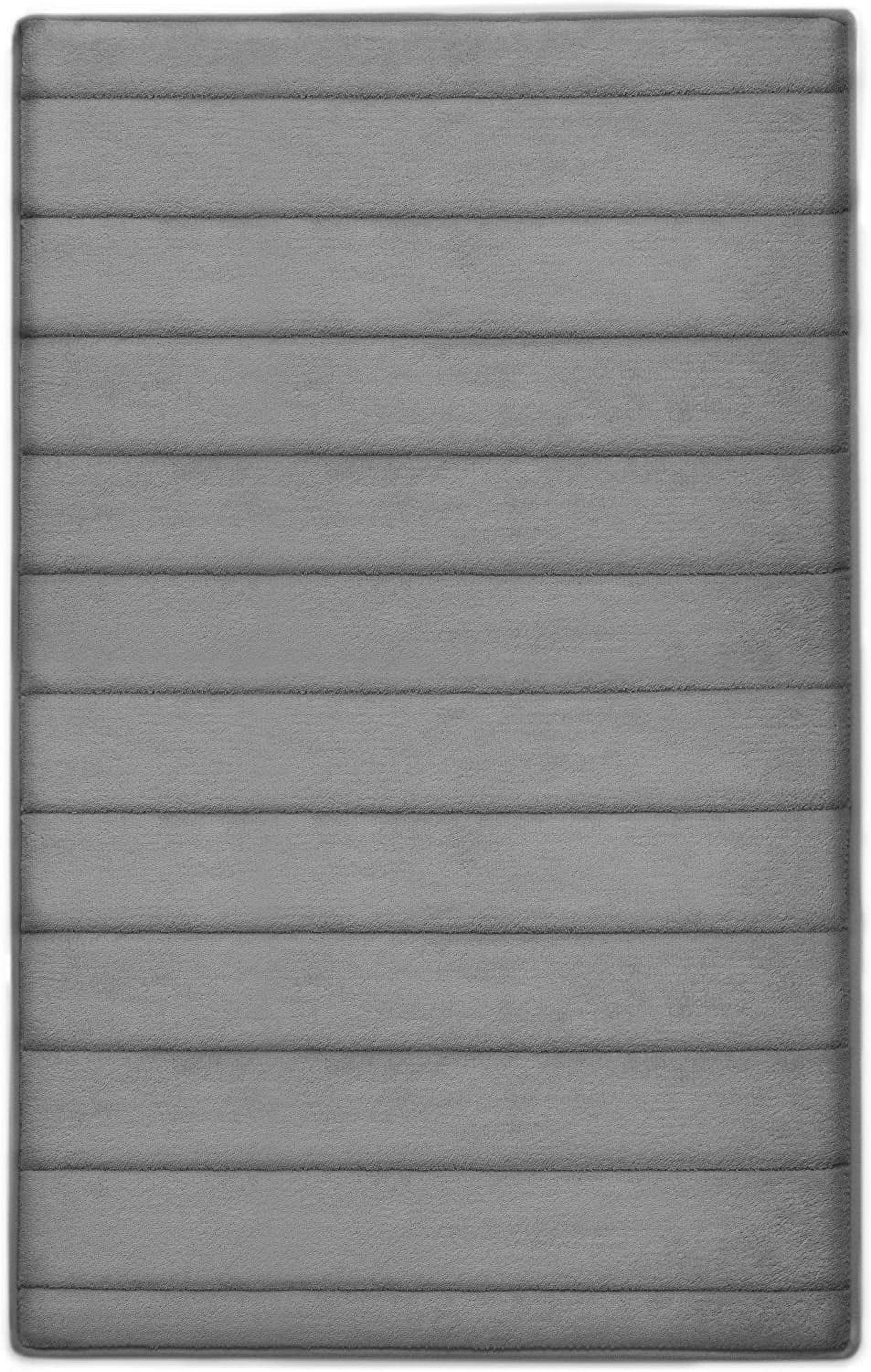 Microdry CoreTex Memory Foam Bath Mat with GripTex Base, 21"x34", Charcoal