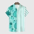 thumbnail image 4 of Camisas De Mezclilla Para Hombre Camisa para hombre Camisa de playa de manga corta holgada informal (Blue, XXL), 4 of 6