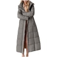 thumbnail image 3 of Scyoekwg Winter Coats for Women Long Puffer Jackets Warm Thicken Down Jackets Outerwear Soft Zip Up Padded Coats (Gray,L), 3 of 7