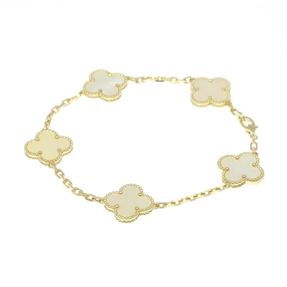 Pre-Owned Van Cleef & Arpels Vintage Alhambra Yellow Gold (18K) Mother Of Pearl Charm... (Good)