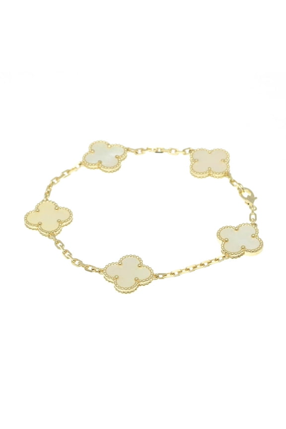 Pre-Owned Van Cleef & Arpels Vintage Alhambra Yellow Gold (18K) Mother Of Pearl Charm... (Good)