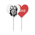 thumbnail image 1 of Planta de flor de rosa patron de dibujo Palillos de dientes bandera etiqueta de amor selección de pastelitos, 1 of 4