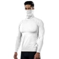 thumbnail image 1 of Camisas de compresión de lycra de alta calidad, camisetas de gimnasio de color puro negro, camisa de cuello alto para hombre, camisetas de manga larga para hombre, 1 of 4