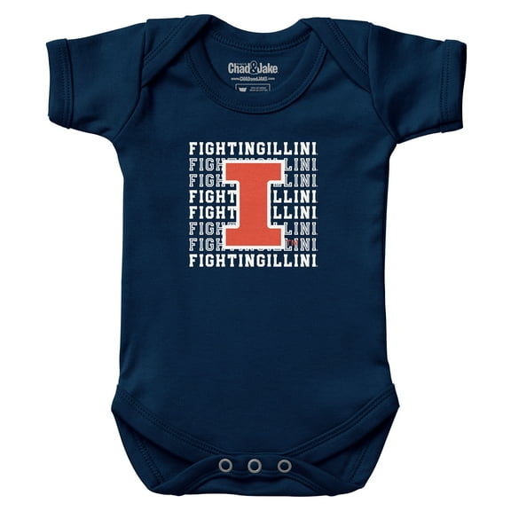 Newborn & Infant Chad & Jake Navy Illinois Fighting Illini Retro Bodysuit