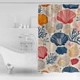 thumbnail image 4 of Small Stall Shower Curtain 36x72 Inch Narrow Half Size Shell Coastal Bath Curtains Bathroom Decor Ocean Summer Beach Nautical Coral Waterproof Fabric Shower Curtain Set with Hooks 36 Inch, 4 of 6