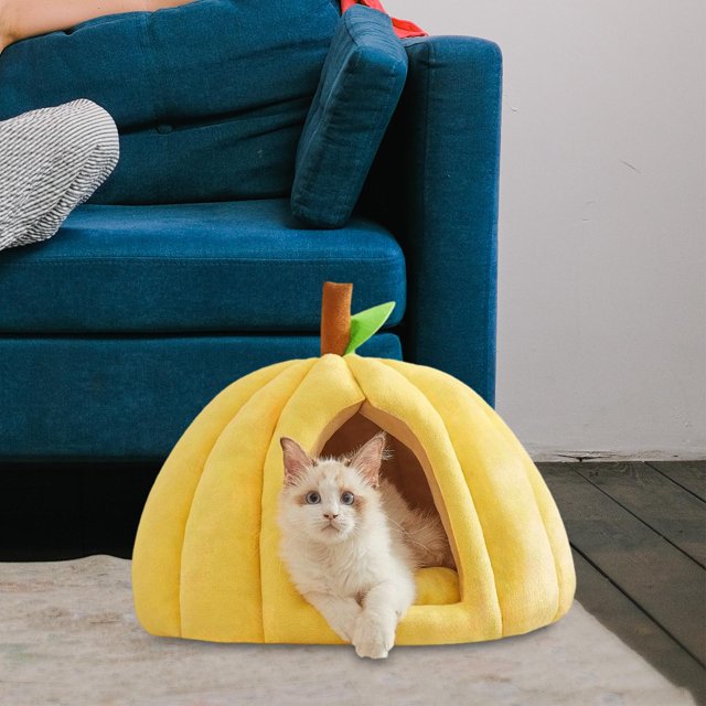 Cama cueva redonda para gatos, refugio autocalentable, suave, casa para dormir, nido para perros pequeños, conejos, suministros para mascotas de S