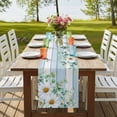 thumbnail image 4 of Table Runners 72 Inches Long Dress Scarves, Daisy Spring Floral Farmhouse Kitchen/Dining Table Runner, Coffee Tablerunners, Eucalyptus Leaves Watercolor Wooden 16x72 Inch, 4 of 9