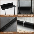 thumbnail image 4 of Aovky Towel Racks for Bathroom, Towel Storage Shelf Rack Wall Mounted, Retractable Metal Bath Towel Holder for Rolled Towels with Hooks, Black, 4 of 8