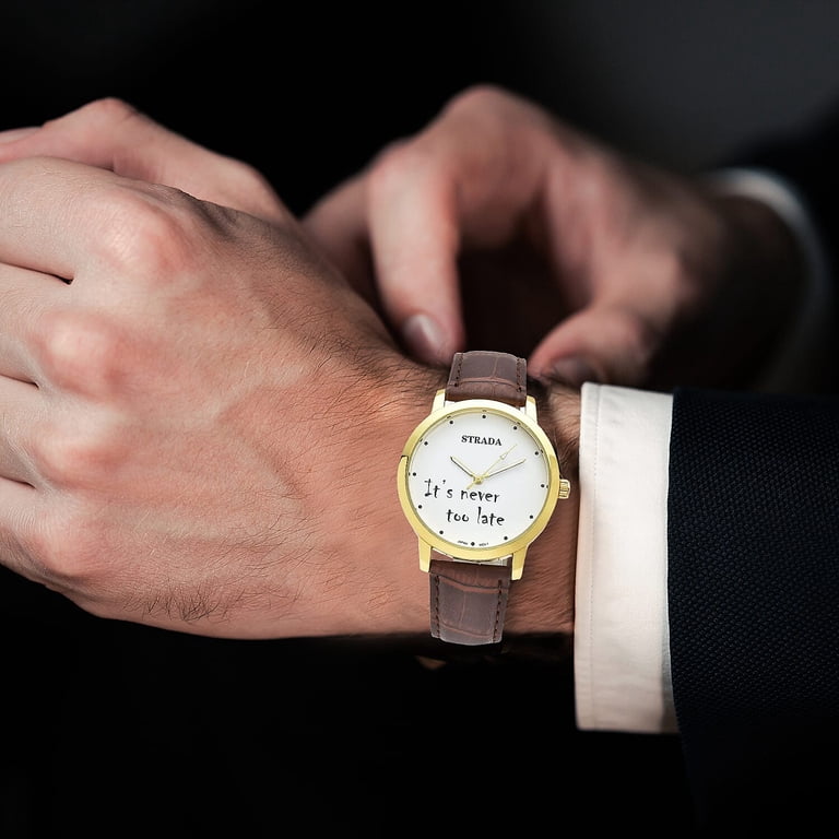 ロッド STRADA GOLD SG-PBF67MLRX DESIGNO STRADA Japanese Movement Dial Watch with Brown Color Faux Leather
