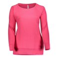 thumbnail image 1 of LAT Apparel Mujer Curvy Slouchy French Terry Pullover Hot Pink LAT 3862, 1 of 1
