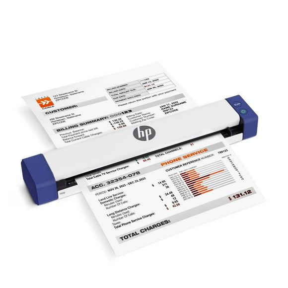 HP Small USB Document & Photo Scanner for Portable 1-Sided Sheetfed Digital Scanning, Model HPPS100, for Home, Office & Business, PC and Mac Compatible, HP WorkScan Software Includ