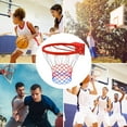 thumbnail image 2 of Juego de 2 piezas de red de baloncesto de nailon, cesta de red duradera para exteriores, adecuada para deportes de interior, deportes al aire libre, cesta de baloncesto escolar, 2 of 5