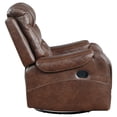 thumbnail image 2 of OakvillePark Ridder Polished Microfiber Upholstered Swivel Glider Reclining Chair, Brown, 2 of 5
