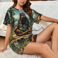 thumbnail image 6 of Womens Pajama Sets With Pocket, Forest Meditating Gorilla Lounge Sets Short Sleeve Sleepwear PJ Sets for Women, 6 of 6