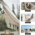thumbnail image 4 of TOPCHANCES Hammock Hanging Swing Handmade Boho Large Brazilian Macrame Fringe 2 Person Hammock Swing Net Chair for Indoor Outdoor Patio Yard Garden, Beige, 240x150cm, 4 of 12