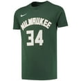 thumbnail image 2 of Youth Nike Giannis Antetokounmpo Hunter Green Milwaukee Bucks Logo Name & Number Performance T-Shirt, 2 of 3