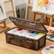thumbnail image 5 of Caja de Suministro de Arte para la Escuela Caja de Lápiz de Plástico de Capacidad Extra Grande Caja de Organizador de Almacenamiento Transparente Translúcido Apilable para Plumas de Gel Borradores, 5 of 7