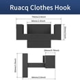 thumbnail image 5 of Ruacq Gancho Doble para Toallas Base Cuadrada Negra Mate Soporte para Toallas de baño Percha para Toallas de Mano Acero Inoxidable Moderno Montado en la Pared, 5 of 5