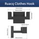 thumbnail image 5 of Ruacq Gancho Doble para Toallas Base Cuadrada Negra Mate Soporte para Toallas de baño Percha para Toallas de Mano Acero Inoxidable Moderno Montado en la Pared, 5 of 5