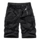 thumbnail image 2 of pstuiky Pantalones cortos de gimnasio para hombre, Pantalones cortos cargo con bolsillo y cintura elástica de color liso para hombre Pantalones cortos de golf, 2 of 3