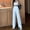 White, variant on Blmnix Women's Pants Plus Size Dress Pants Pleated Bottoms Full Wide-Leg Gray High Straight Leg Yoga Pants for Women,S