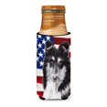 thumbnail image 3 of Carolines Treasures SC9630MUK Black and White Collie with American Flag USA Ultra Beverage Insulators for slim cans, 3 of 3