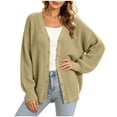 thumbnail image 2 of DIOAZUD Cardigan Sweaters for Women Oversized Chunky Knit Button Down V Neck Long Sleeve Lightweight Fall Sweaters Ladies Outerwear Brown S-XXXL, 2 of 8