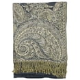thumbnail image 4 of Luxurious Double Layered Jacquard Big Paisley Pashmina Shawl Wrap Scarf Cracoal, 4 of 7