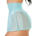 thumbnail image 3 of TheFound Women Sexy Sheer Mesh Mini Skirt High Waist Skater Skirt See Through Ruffle Short Skirts Beach Summer Wear, 3 of 7