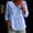 Sky Blue, variant on Womens Peter Pan Collar Tops Long Sleeve V Neck Button Down Shirts Casual Summer Peplum Ruffle Trim Blouse