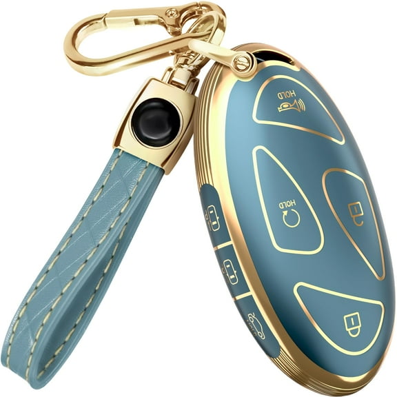 Compatible Key Fob Cover for Hyundai IONIQ 6 Key Fob Cover & Leather Keychain, 7 Buttons TPU Keyfob Case for Santa Fe, Grandeur, KONA, Elantra (2022-2025) Keychain