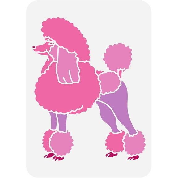 Poodle Stencil for DIY Painting 8.3x11.7inch Reusable Dog Pattern Drawing Template Puppy Dog Painting Stencil Animal Theme Craft Stencil for DIY Painting on Wall Furniture DIY Home Decor