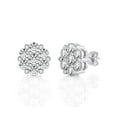 thumbnail image 3 of Diamond Club 2 Carat Lab Grown Diamond Stud Earrings in 14K White Gold – Round Cluster Floral Design (VS1 Clarity, F-G Color), 3 of 6